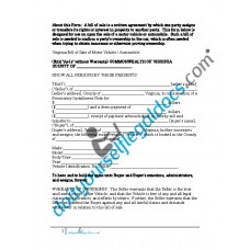 Bill of Sale of Motor Vehicle Automobile - Virginia (Sold without Warranty)